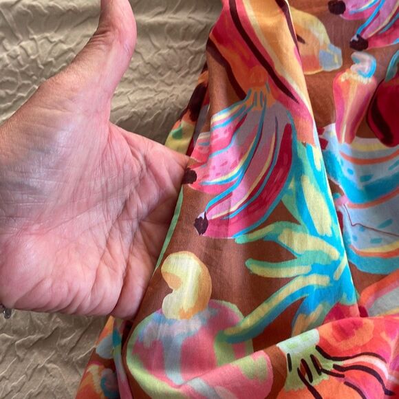 Farm Rio Fruit Salad Midi Womens Cotton Short Puff Sleeve Midi Dress Medium $225 - Picture 7 of 13